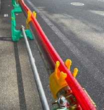 単管にチューブライトを設置